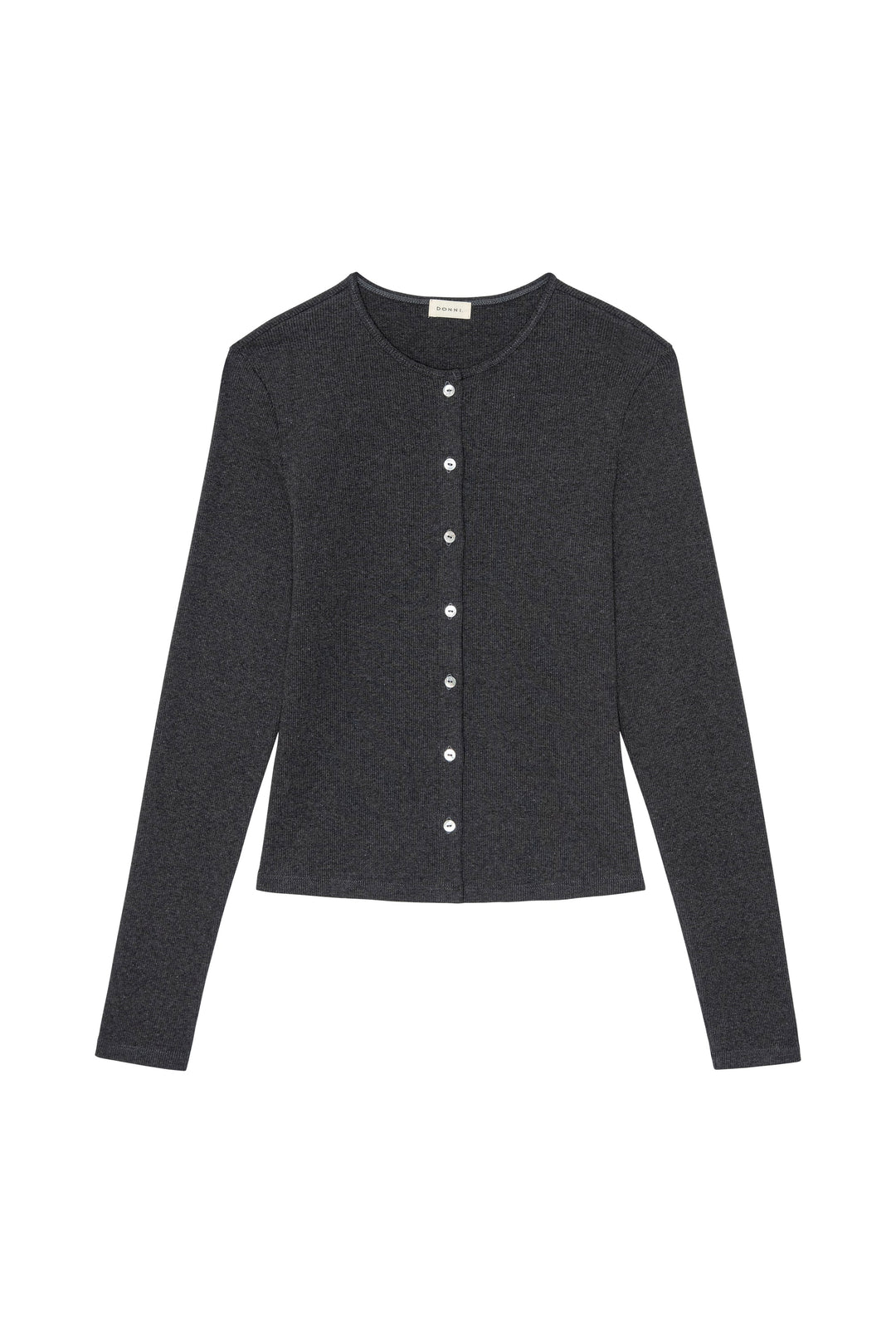 Donni – Rib Cardi in Charcoal Grey