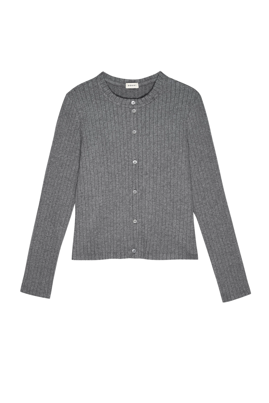 DONNI – Sweater Rib Cardi in Charcoal Grey