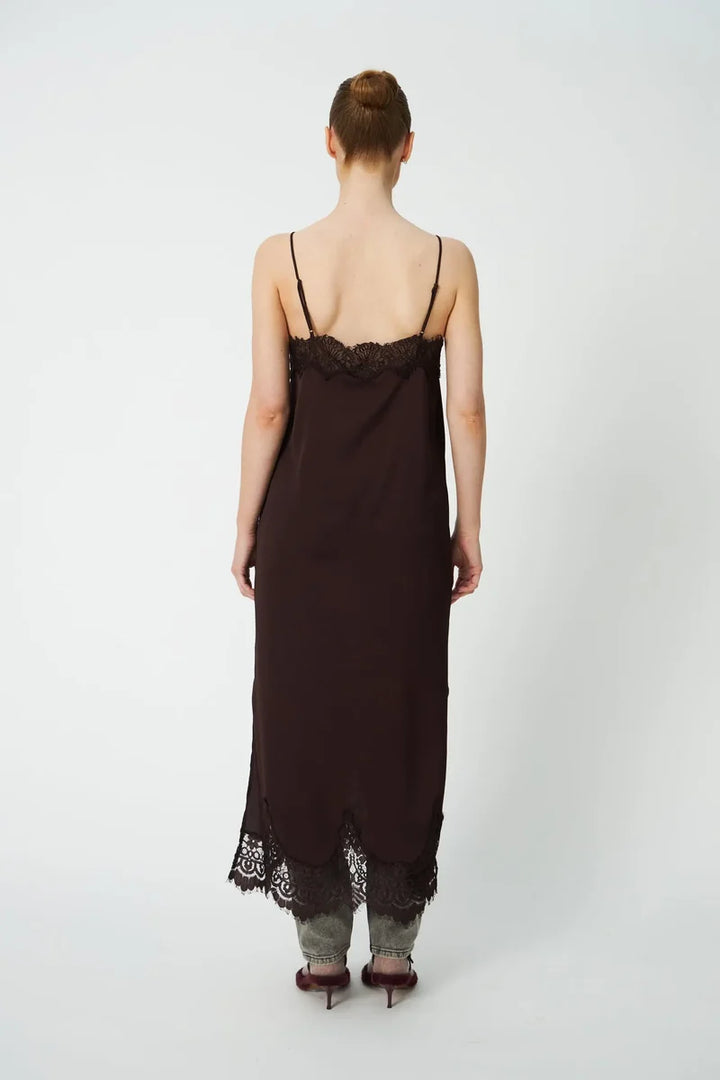 Stella Nova – Underlayer Lace Dress in Dark Brown
