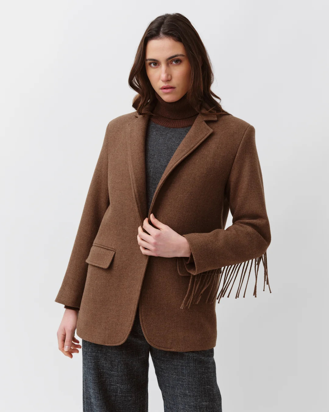 Diega - Vozo Fringe Jacket in Camel