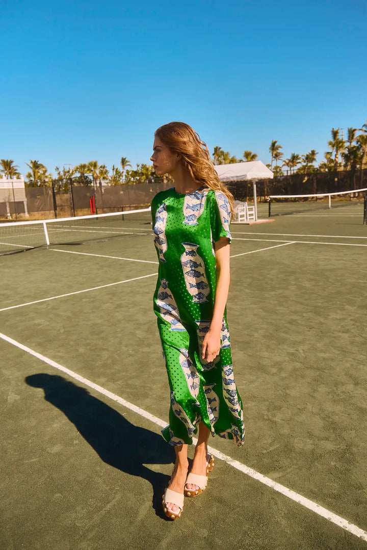 Hunter Bell - Valerie Dress in Herring Green