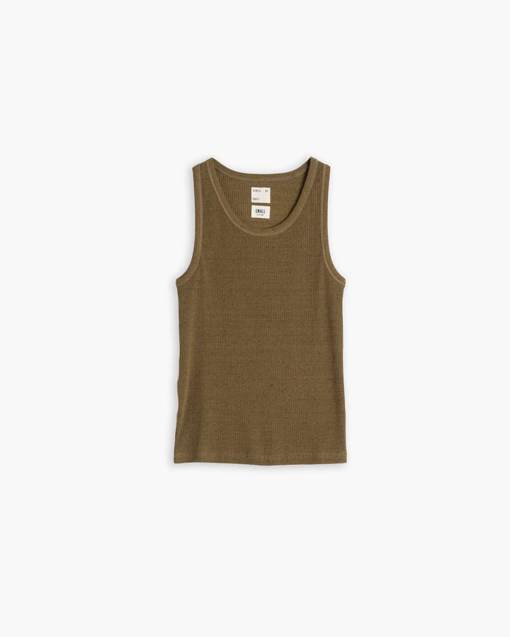 Girls of Dust - Military Rib Jersey Tank Top in Olive