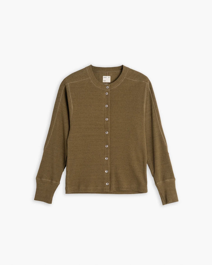 Girls of Dust - Military Rib Button Down in Olive