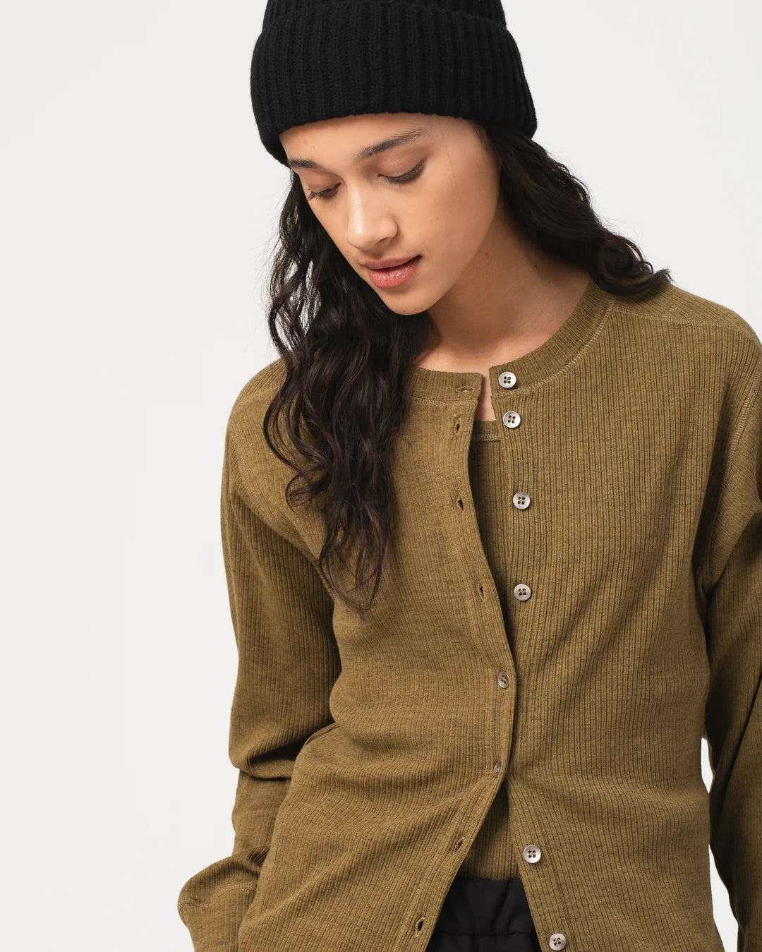 Girls of Dust - Military Rib Button Down in Olive
