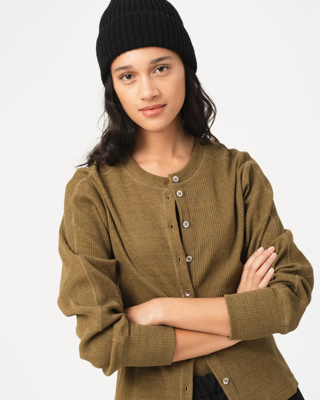 Girls of Dust - Military Rib Button Down in Olive
