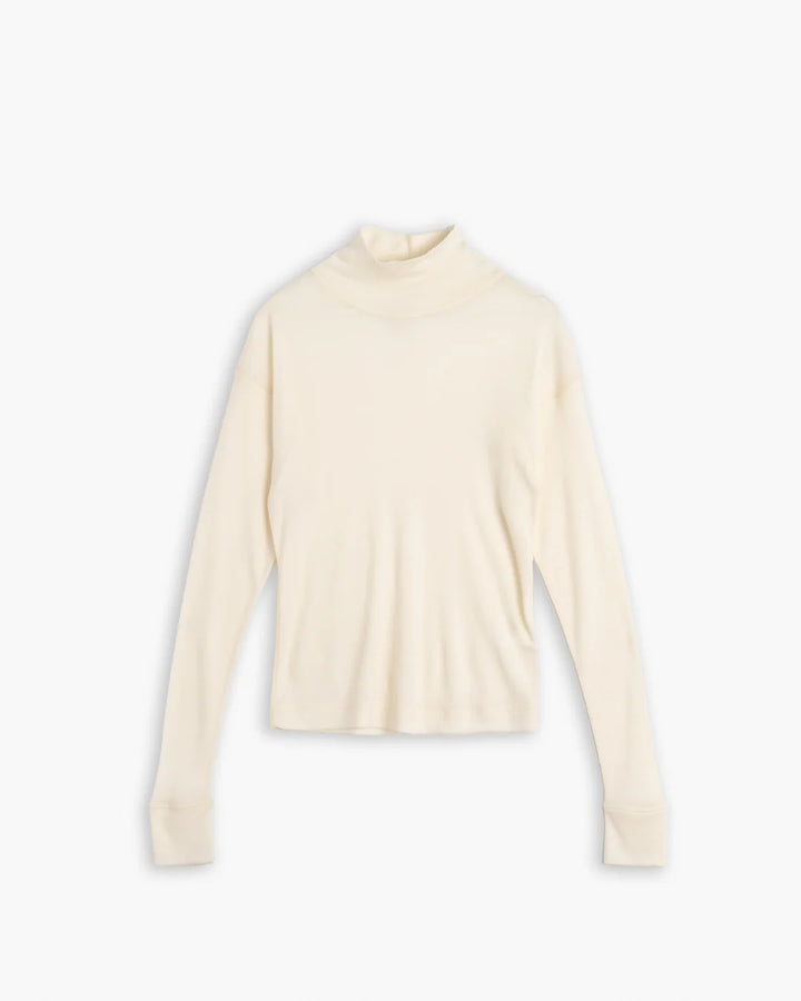 Girls of Dust - Rib Wool Turtleneck in Off White