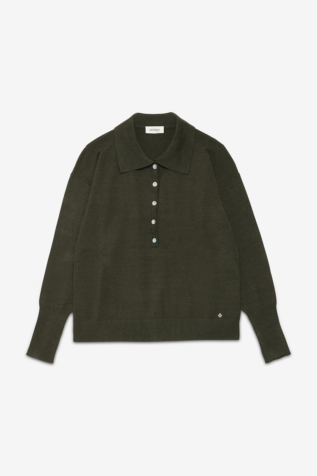 Ottod'Ame - Viscose Blend Collared Sweater in Selva