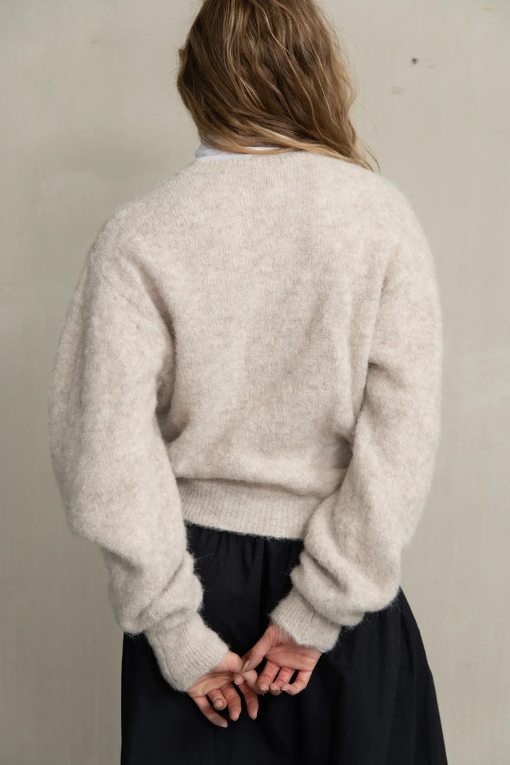Humanoid – Anna Alpaca Knit Pullover in Beige Melange