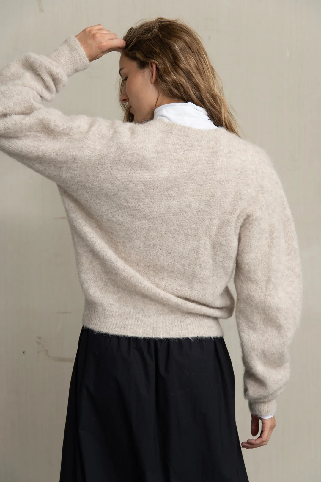 Humanoid – Anna Alpaca Knit Pullover in Beige Melange