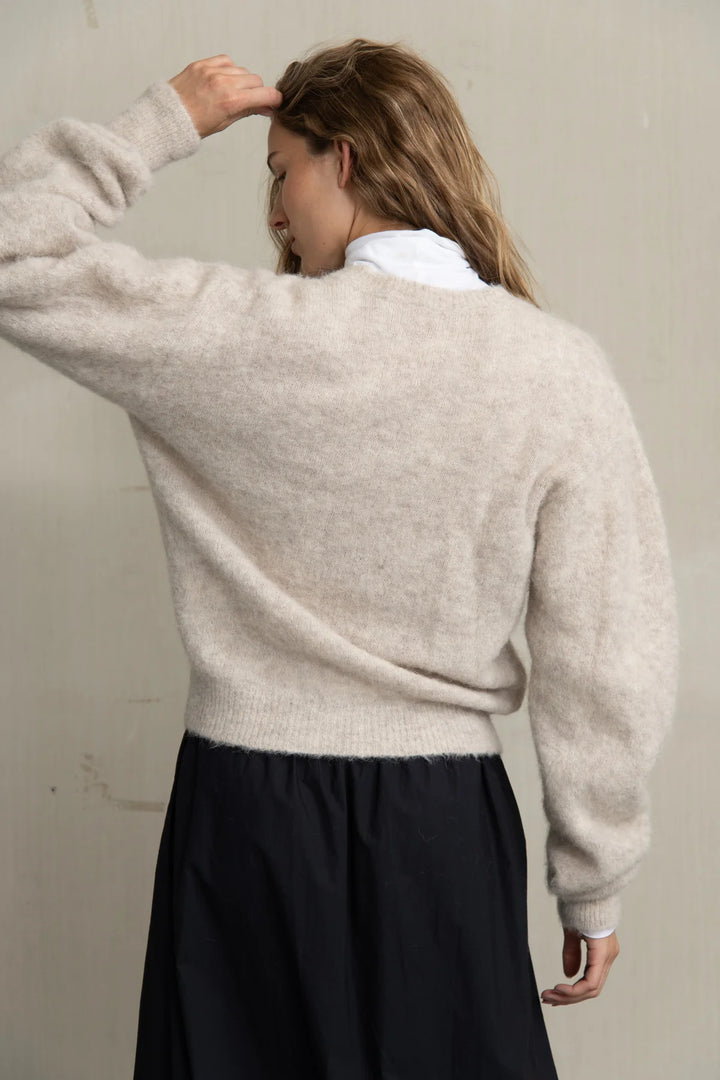 Humanoid – Anna Alpaca Knit Pullover in Beige Melange