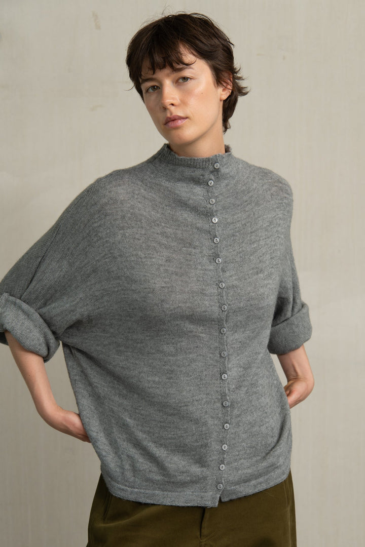 Humanoid – Diora Reversible Knit Cardigan in Grey