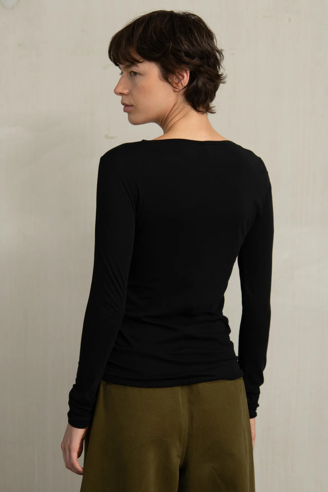 Humanoid – Hanya Cotton Long Sleeve Top in Blackish
