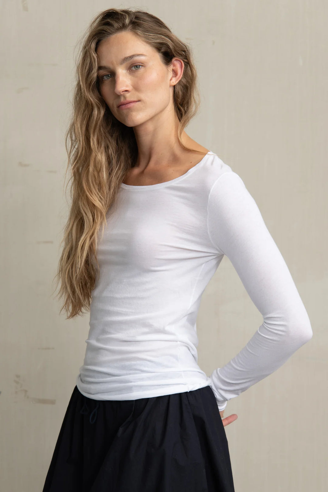 Humanoid – Hanya Cotton Long Sleeve Top in White