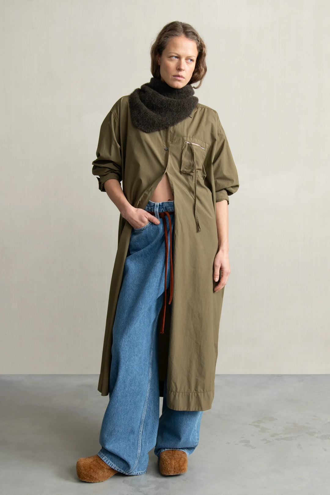 Humanoid – Wila Winter Cotton Dress in Army