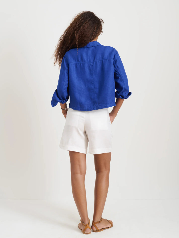 Alex Mill – Cropped Work Jacket in Blue Linen