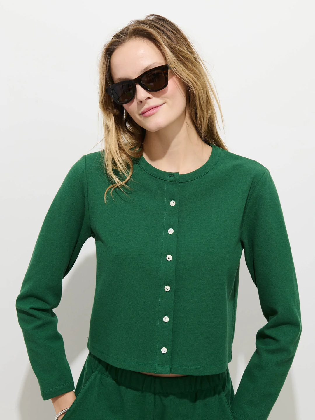 Alex Mill – Coco Sport Cardigan in Emerald Green