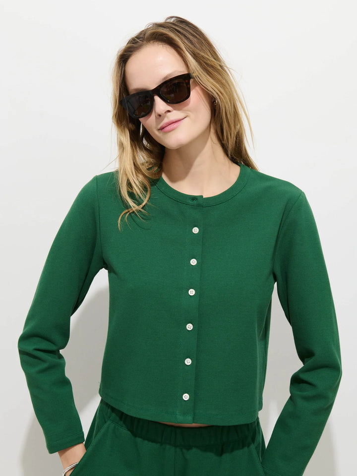 Alex Mill – Coco Sport Cardigan in Emerald Green