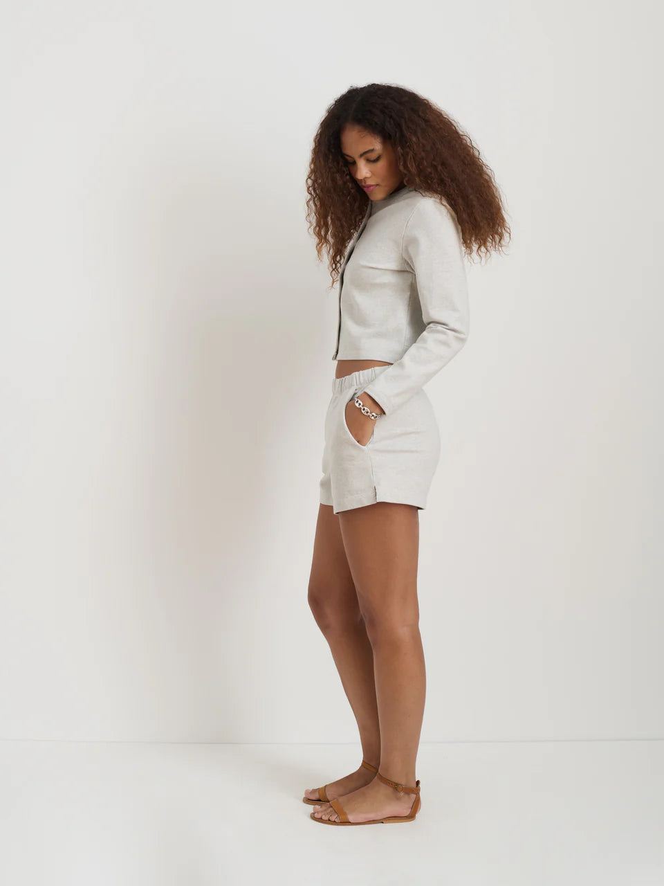 Alex Mill – Coco Sport Cardigan in Heather Grey