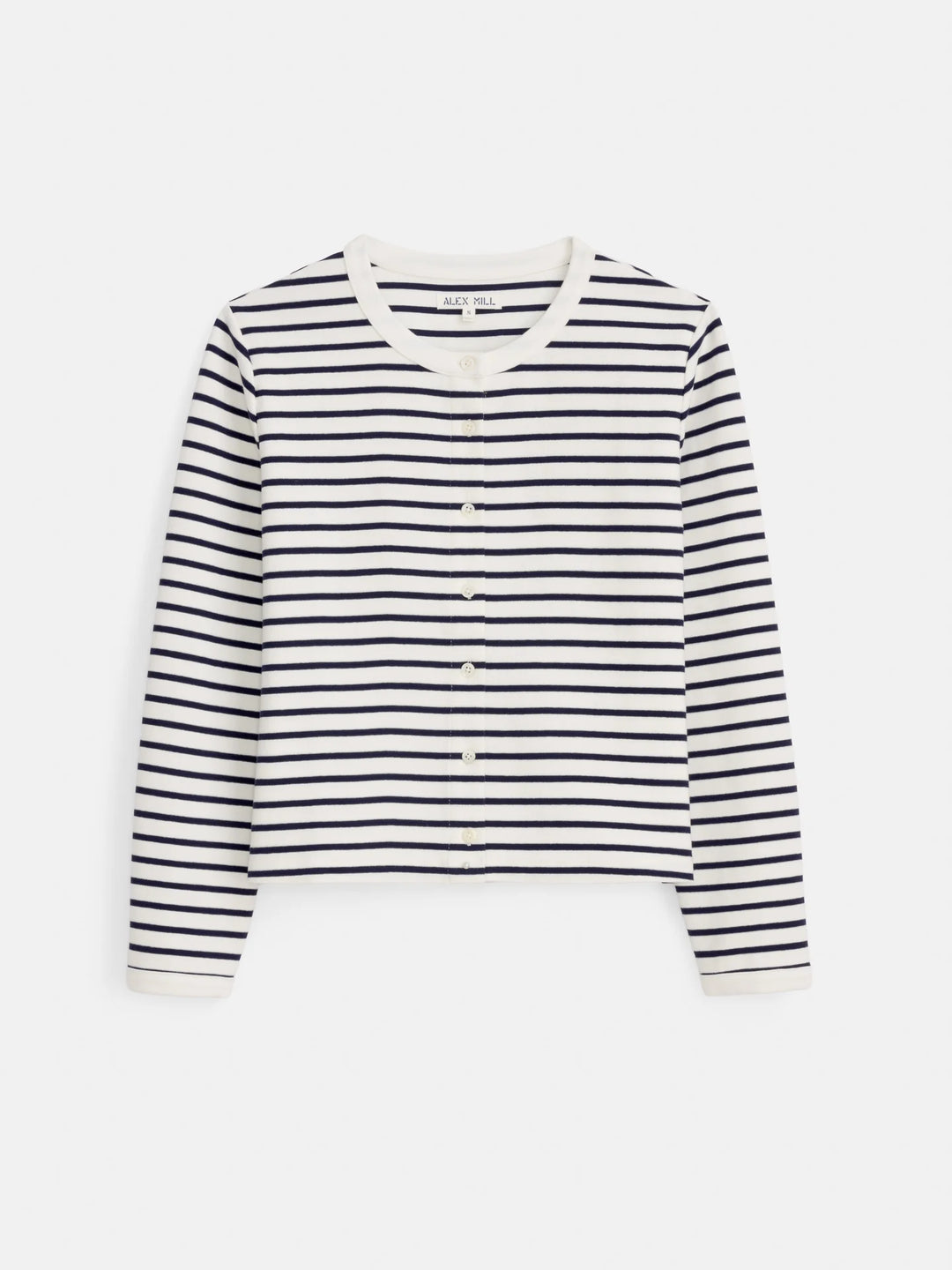 Alex Mill – Coco Sport Striped Cardigan in Ivory and Navy