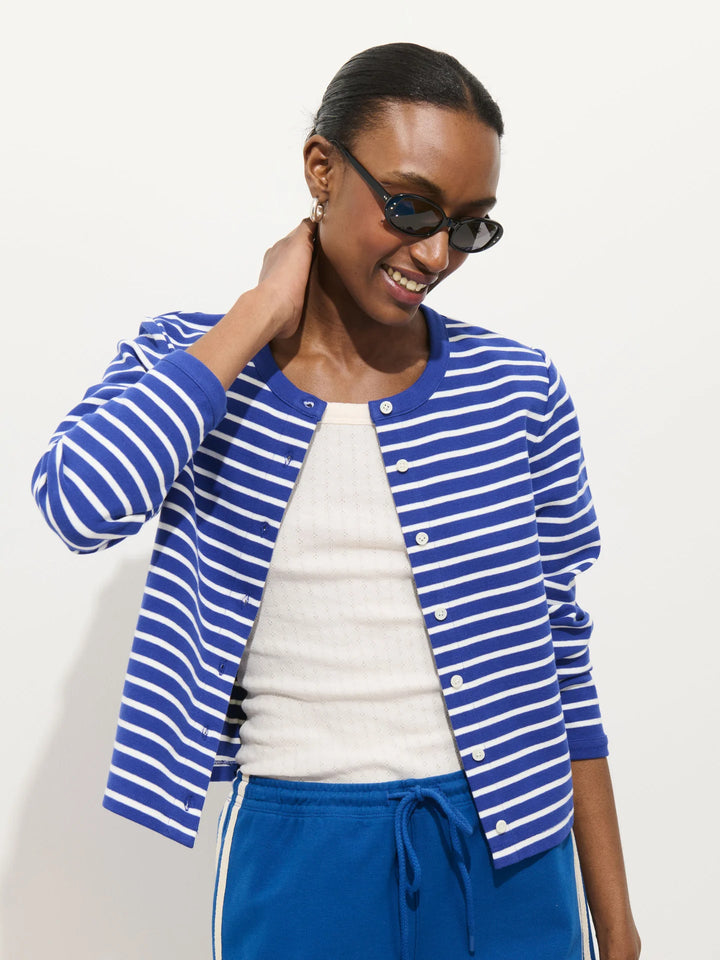 Alex Mill – Coco Sport Striped Cardigan in Blue and Ivory
