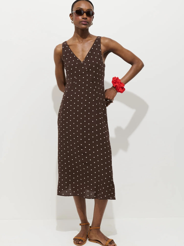 Alex Mill – Flora Polka Dot Dress in Espresso and White