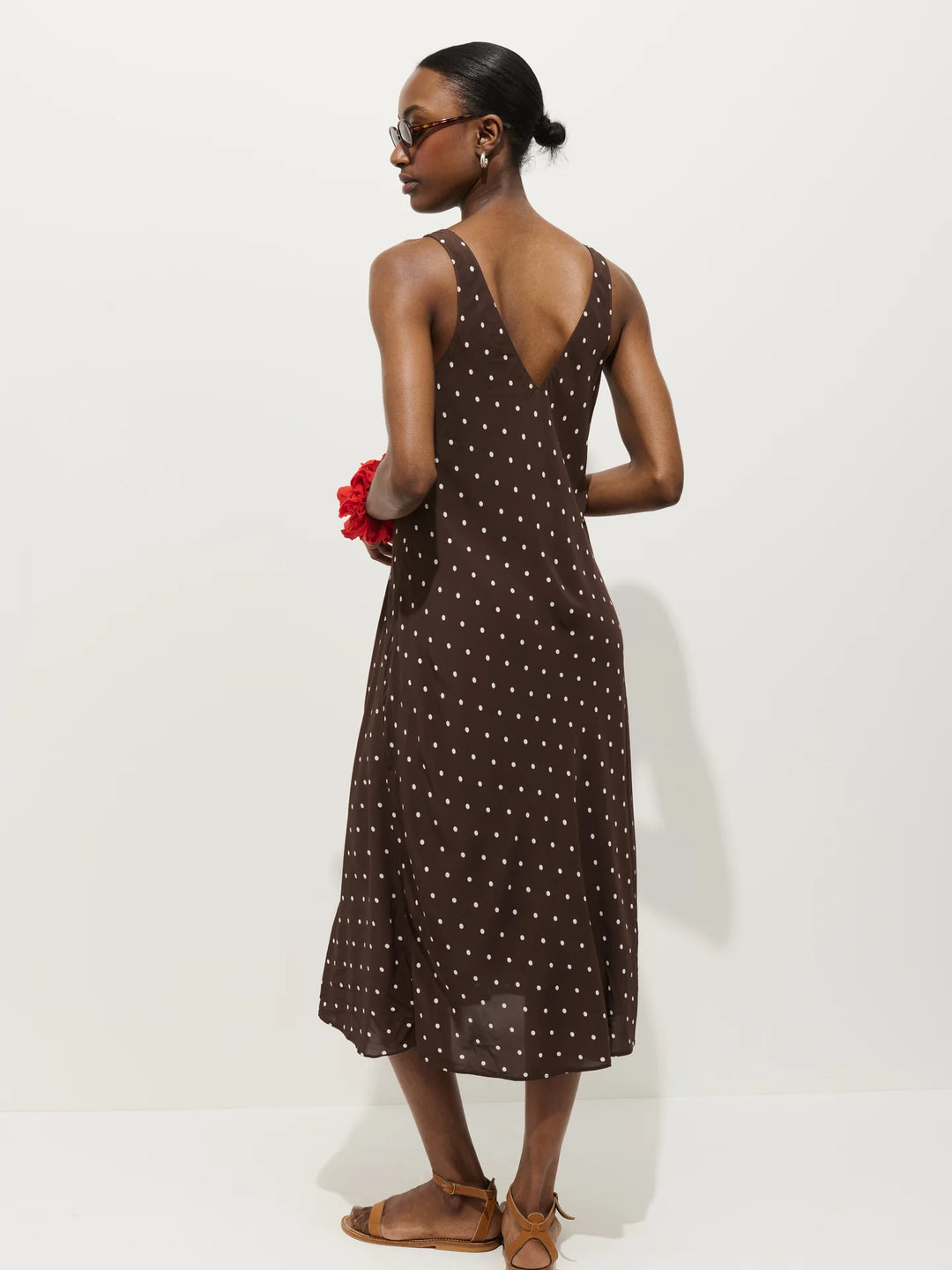 Alex Mill – Flora Polka Dot Dress in Espresso and White