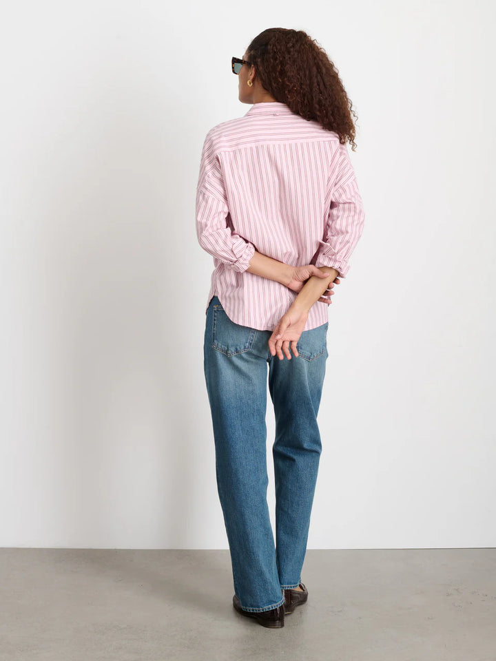 Alex Mill – Jo Paper Poplin Shirt in Pink Stripe