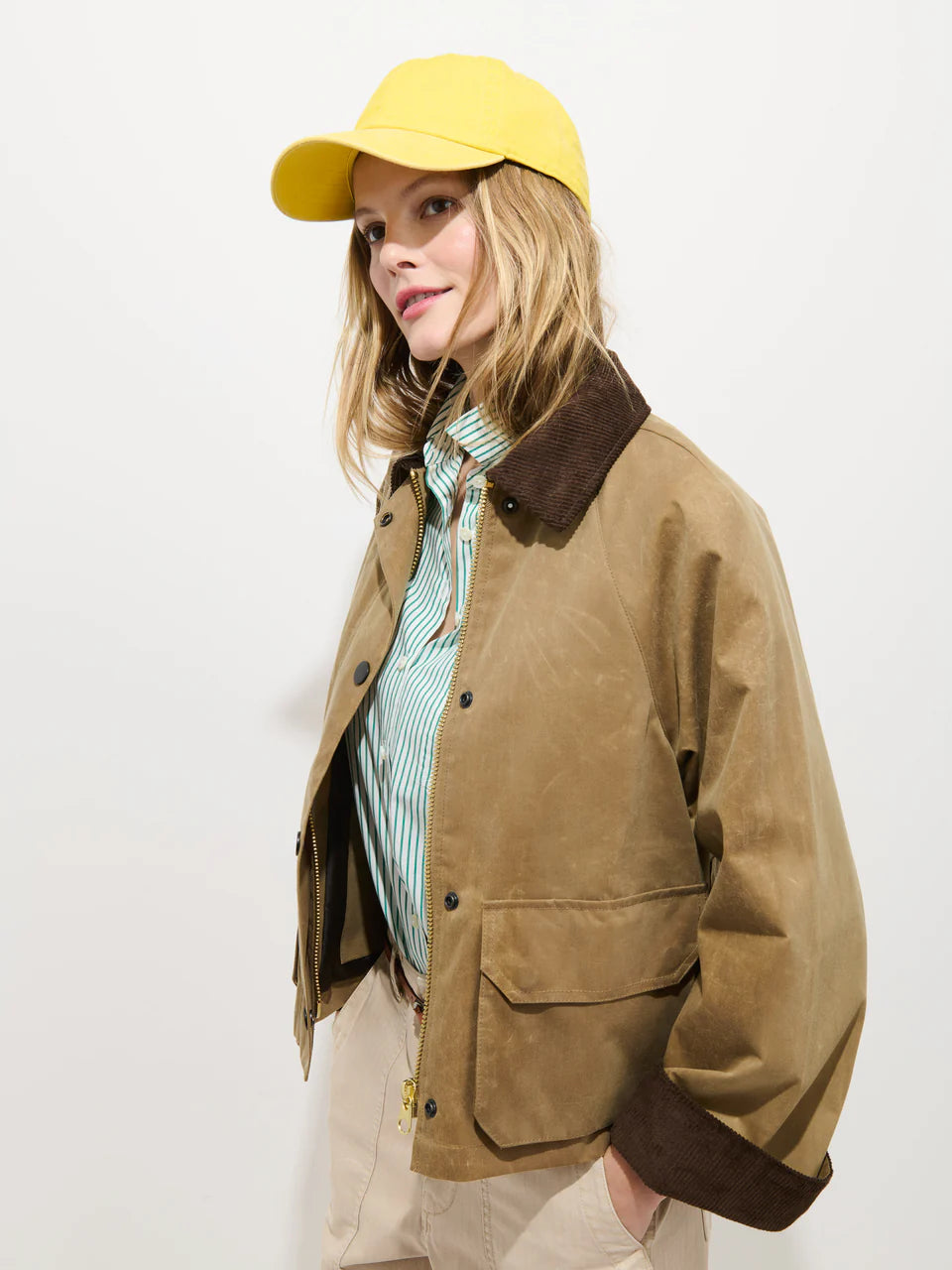 Alex Mill – Chiltern Waxed Canvas Cropped Jacket in Vintage Khaki