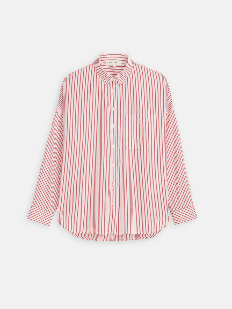 Alex Mill – Jo Cotton Poplin Shirt in Red and White Stripe