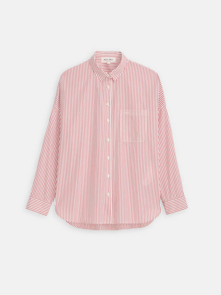 Alex Mill – Jo Cotton Poplin Shirt in Red and White Stripe