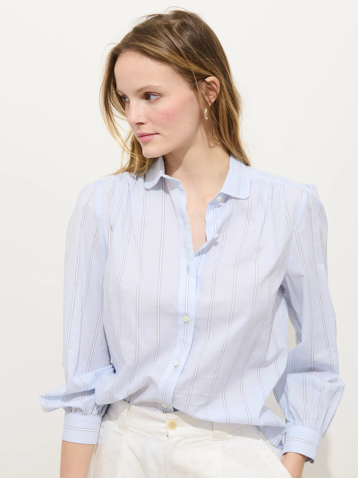 Alex Mill – Hannah Striped Cotton Voile Shirt in Blue Ground Stripe