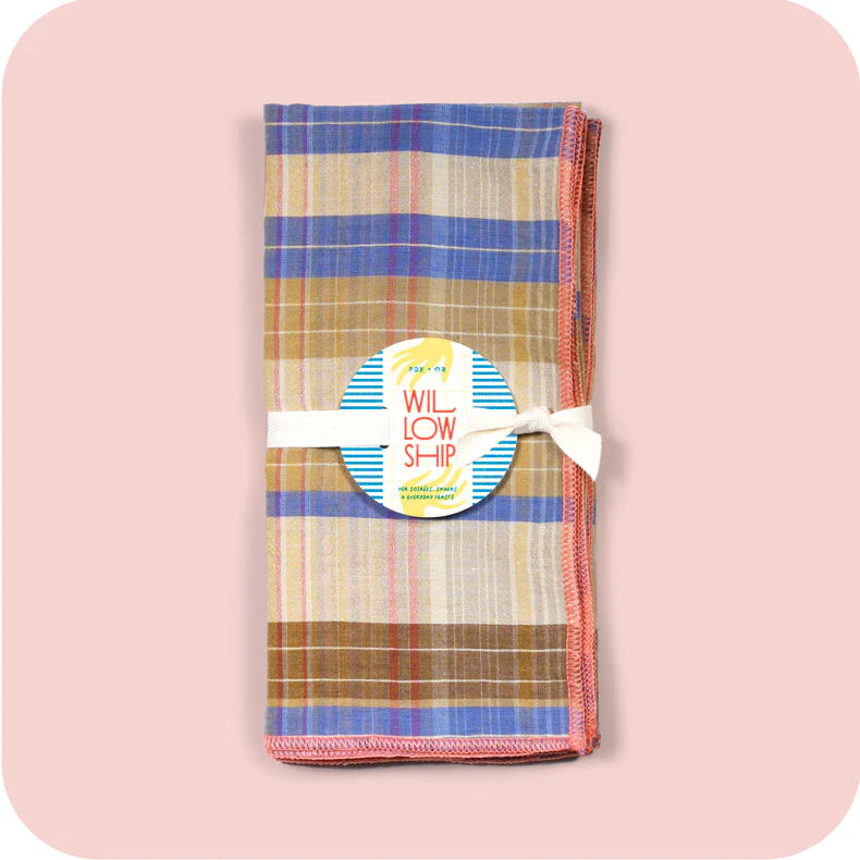 Willow Ship – Linen Plaid Dinner Napkins in Autumn Fête