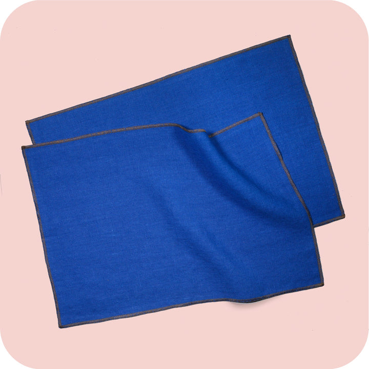 Willow Ship – 100% Linen Placemats in Royal Blue