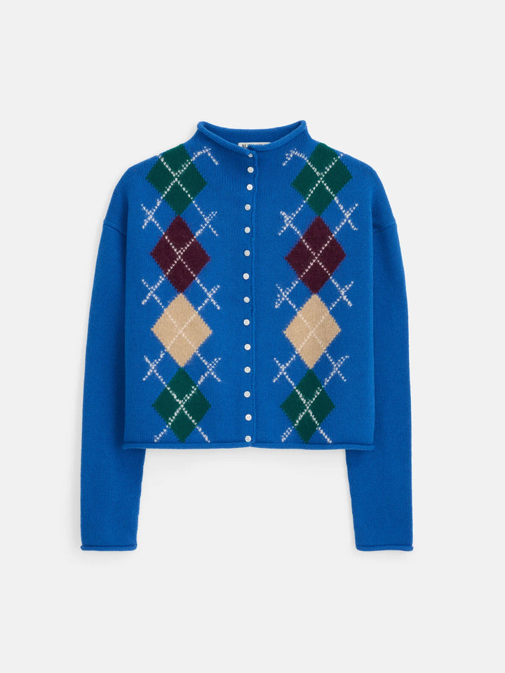 Alex Mill – Taylor Argyle Cardigan Sweater in Cunningham Blue