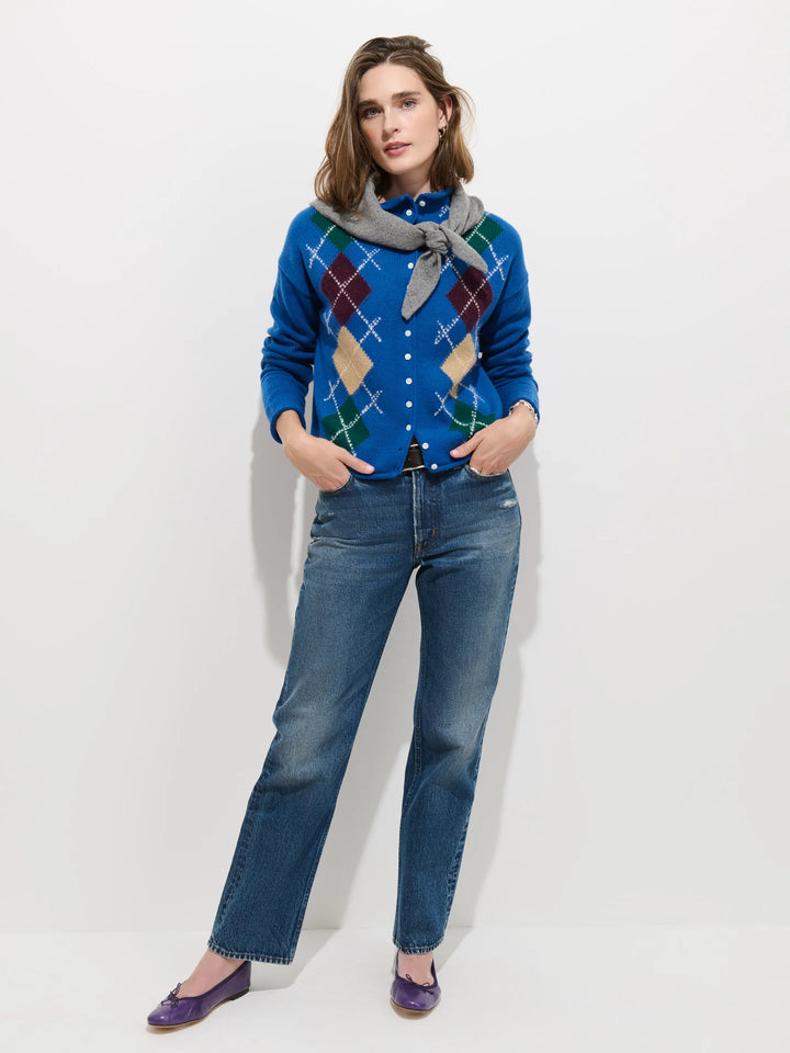 Alex Mill – Taylor Argyle Cardigan Sweater in Cunningham Blue