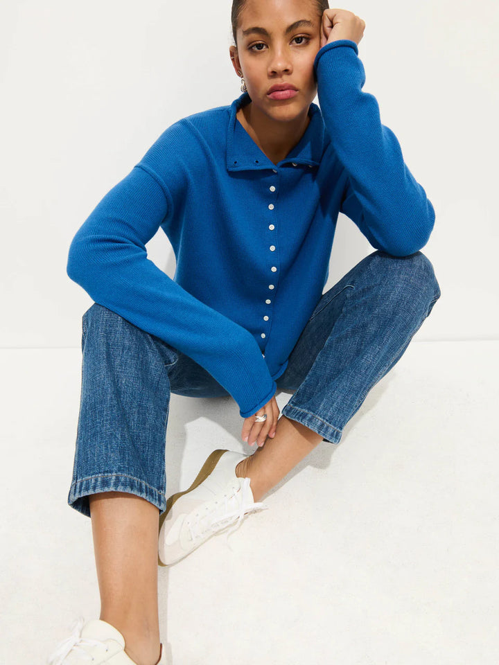 Alex Mill – Taylor Cotton Cashmere Cardigan in Cosmic Blue