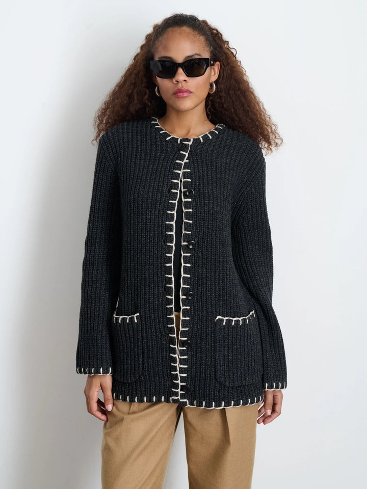 Alex Mill – Marylebone Sweater Jacket in Charcoal