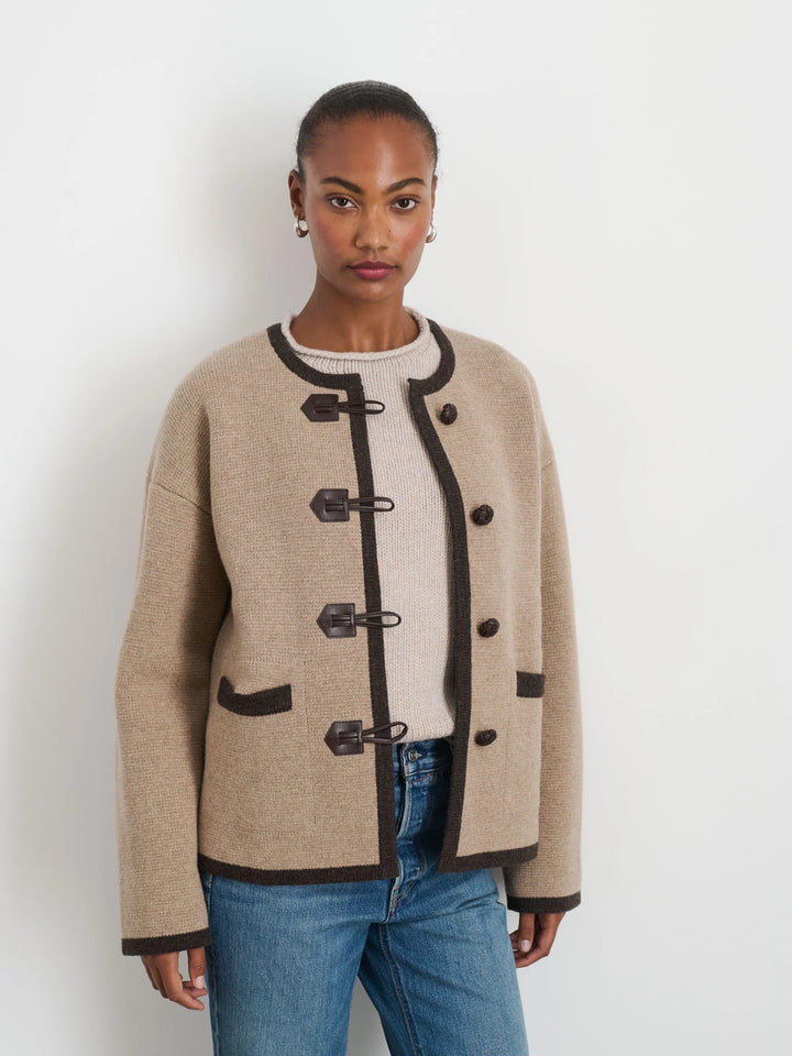 Alex Mill – Aubree Merino Wool Sweater Jacket in Oatmeal