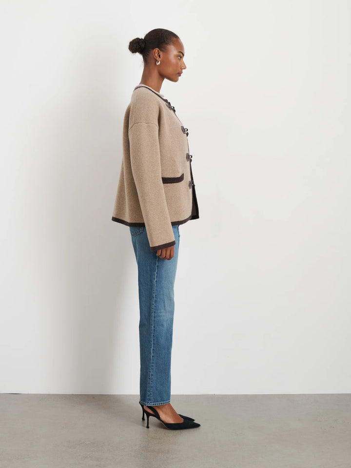 Alex Mill – Aubree Merino Wool Sweater Jacket in Oatmeal