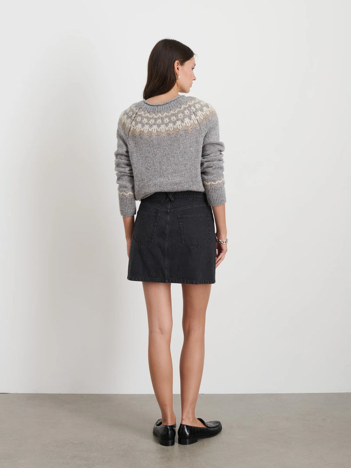 Alex Mill – Meadow Merino Wool Fairisle Sweater in Heather Grey