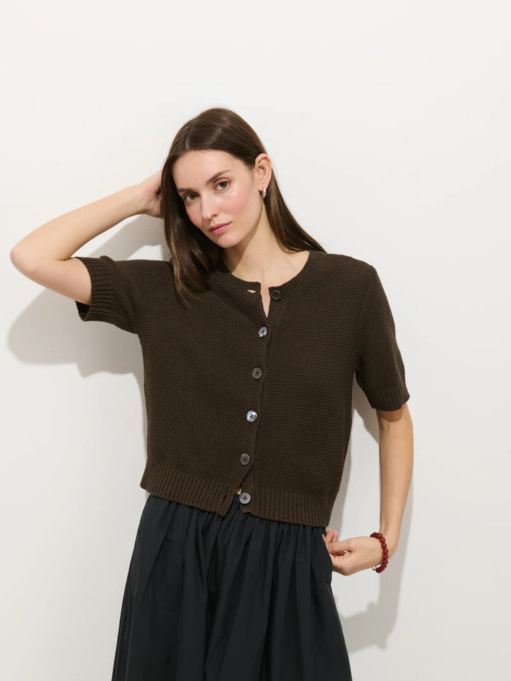 Alex Mill – Elle Linen Cotton Cardigan in Roasted Bean