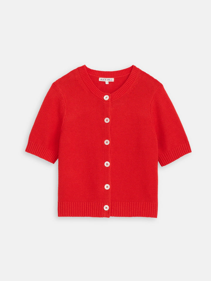 Alex Mill – Elle Linen Cotton Cardigan in Tomato