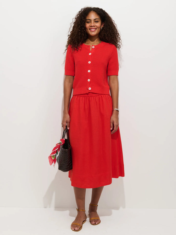Alex Mill – Elle Linen Cotton Cardigan in Tomato