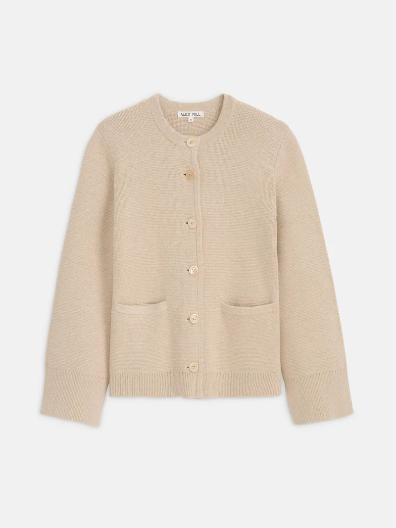 Alex Mill – Provence Sweater Jacket in Sand Cotton Cashmere
