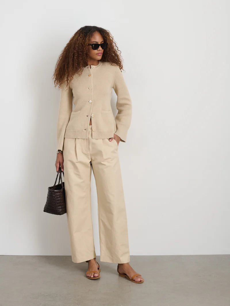 Alex Mill – Provence Sweater Jacket in Sand Cotton Cashmere