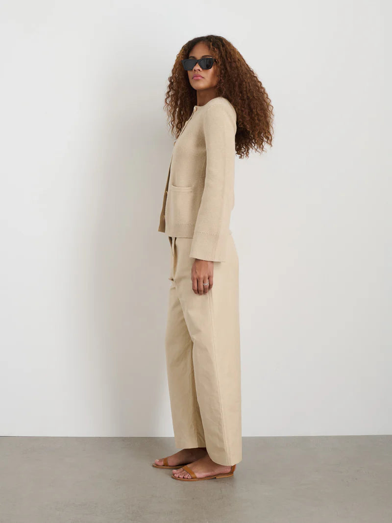 Alex Mill – Provence Sweater Jacket in Sand Cotton Cashmere