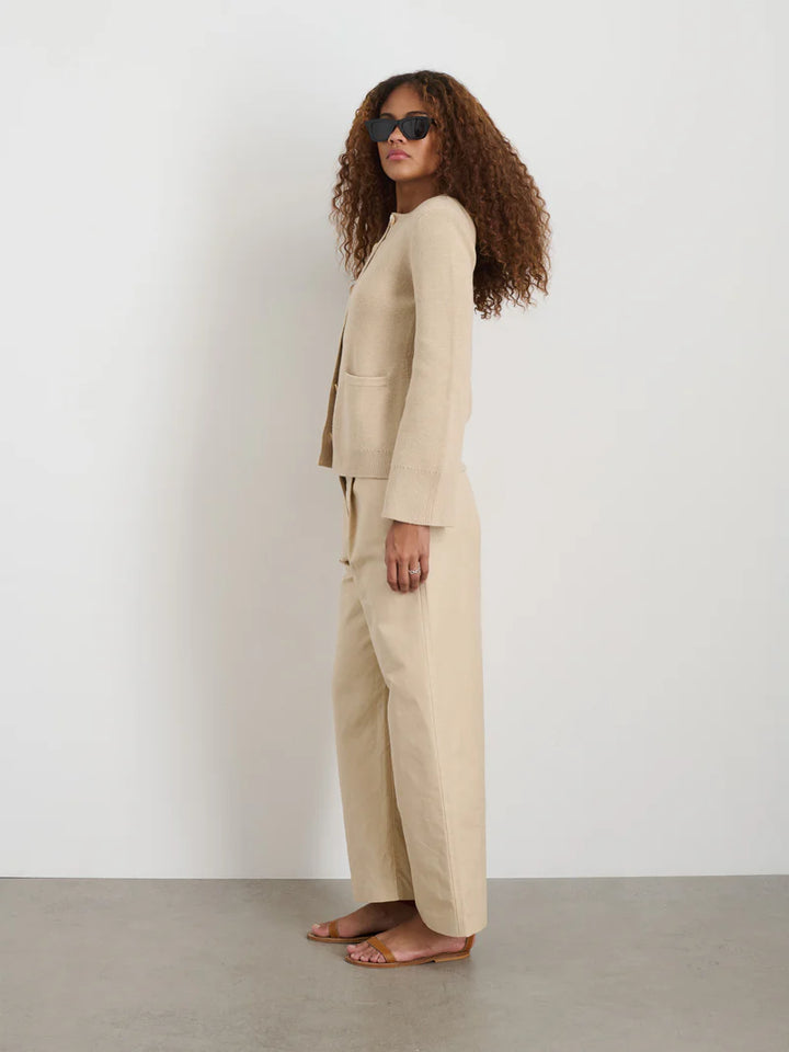 Alex Mill – Provence Sweater Jacket in Sand Cotton Cashmere