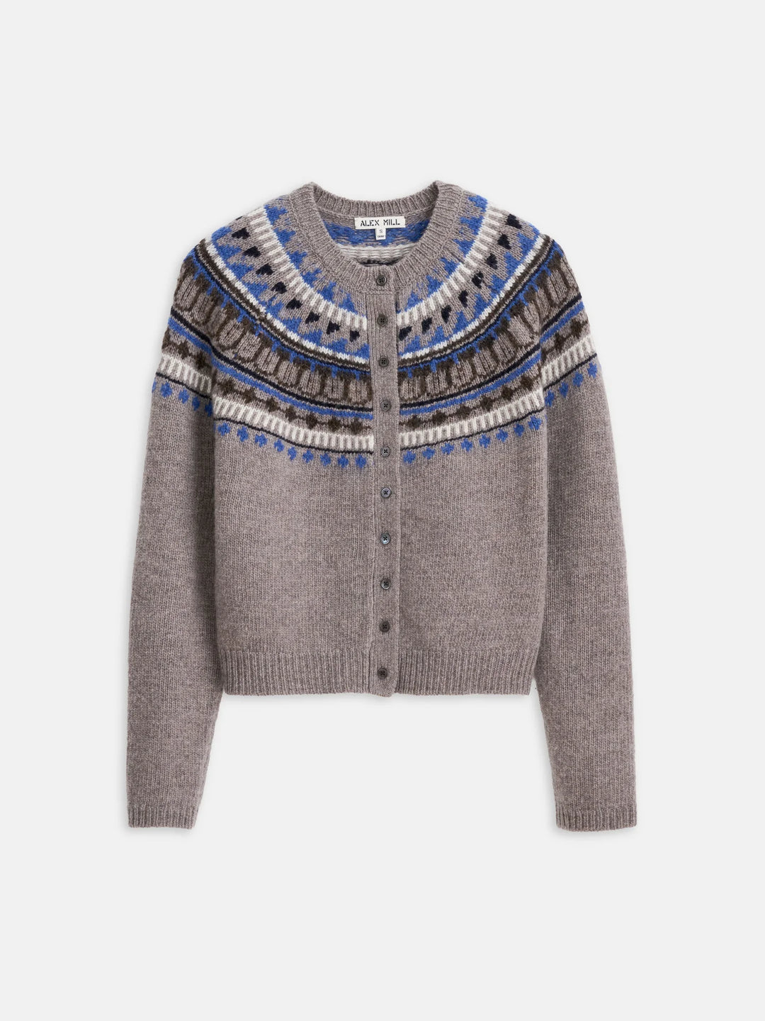 Alex Mill – Charlotte Fairisle Cardigan Sweater in Taupe