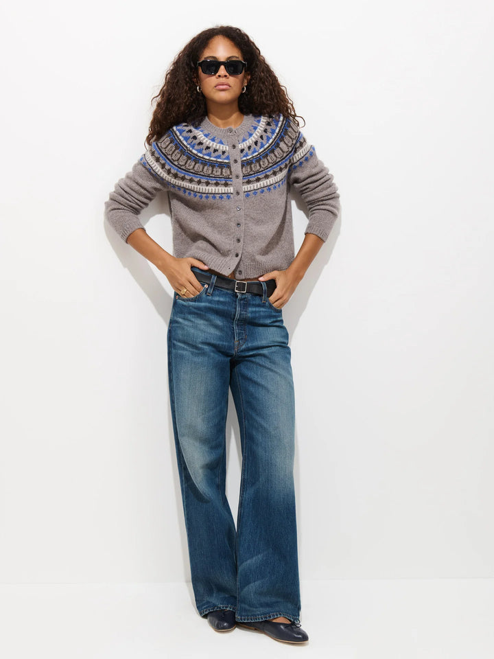 Alex Mill – Charlotte Fairisle Cardigan Sweater in Taupe