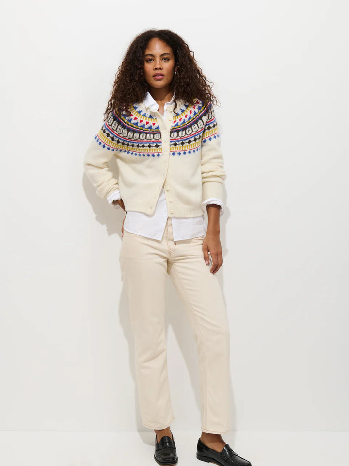 Alex Mill – Charlotte Fairisle Cardigan Sweater in White